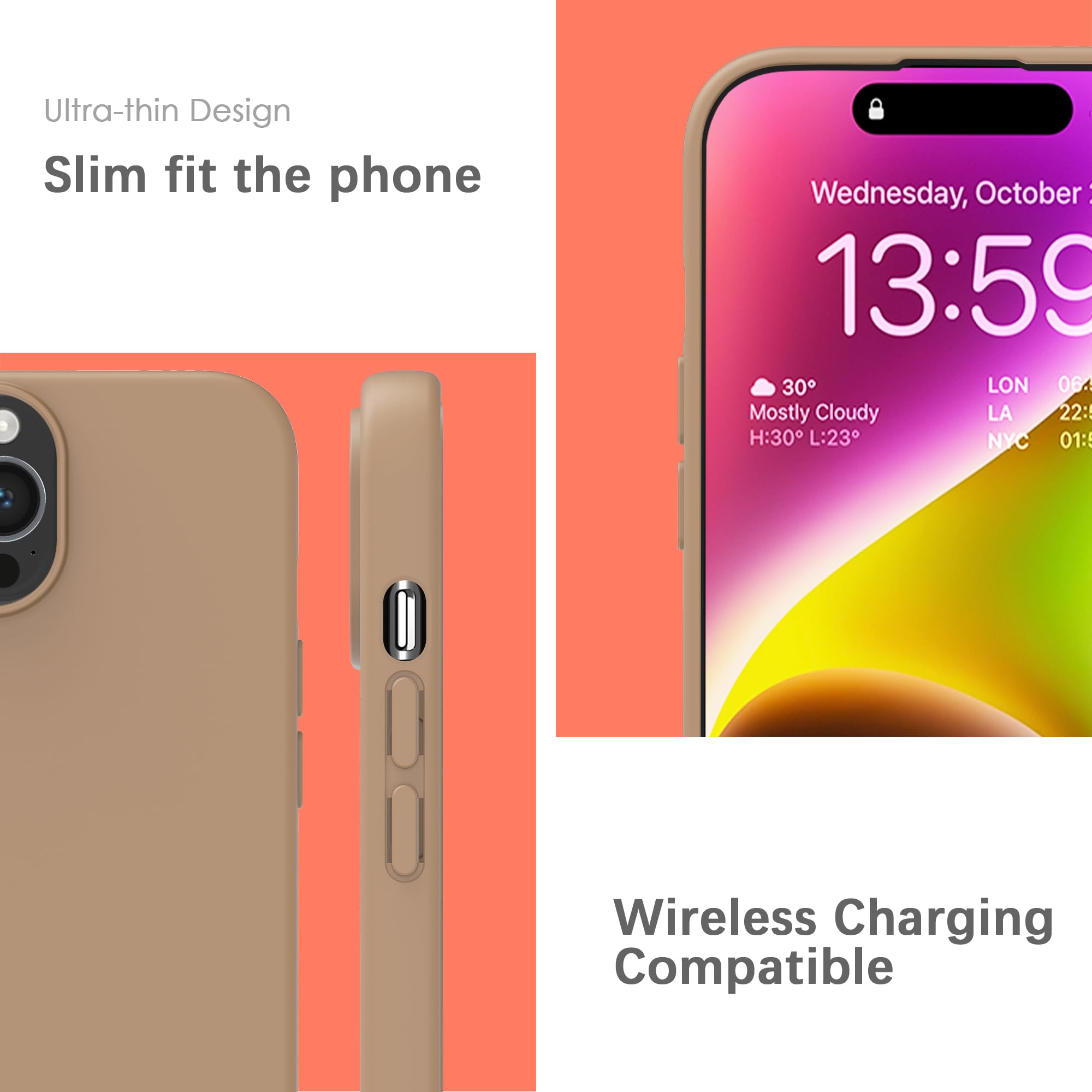 YATWIN Silicone Case for iPhone 14 Pro, Soft-Touch, Shockproof, DustProof - Image 4