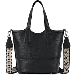 Top Handle Crossbody Bags for Women Vegan Leather Bucket Purses for Women Satchel Handbag with 2 Bottle Holder