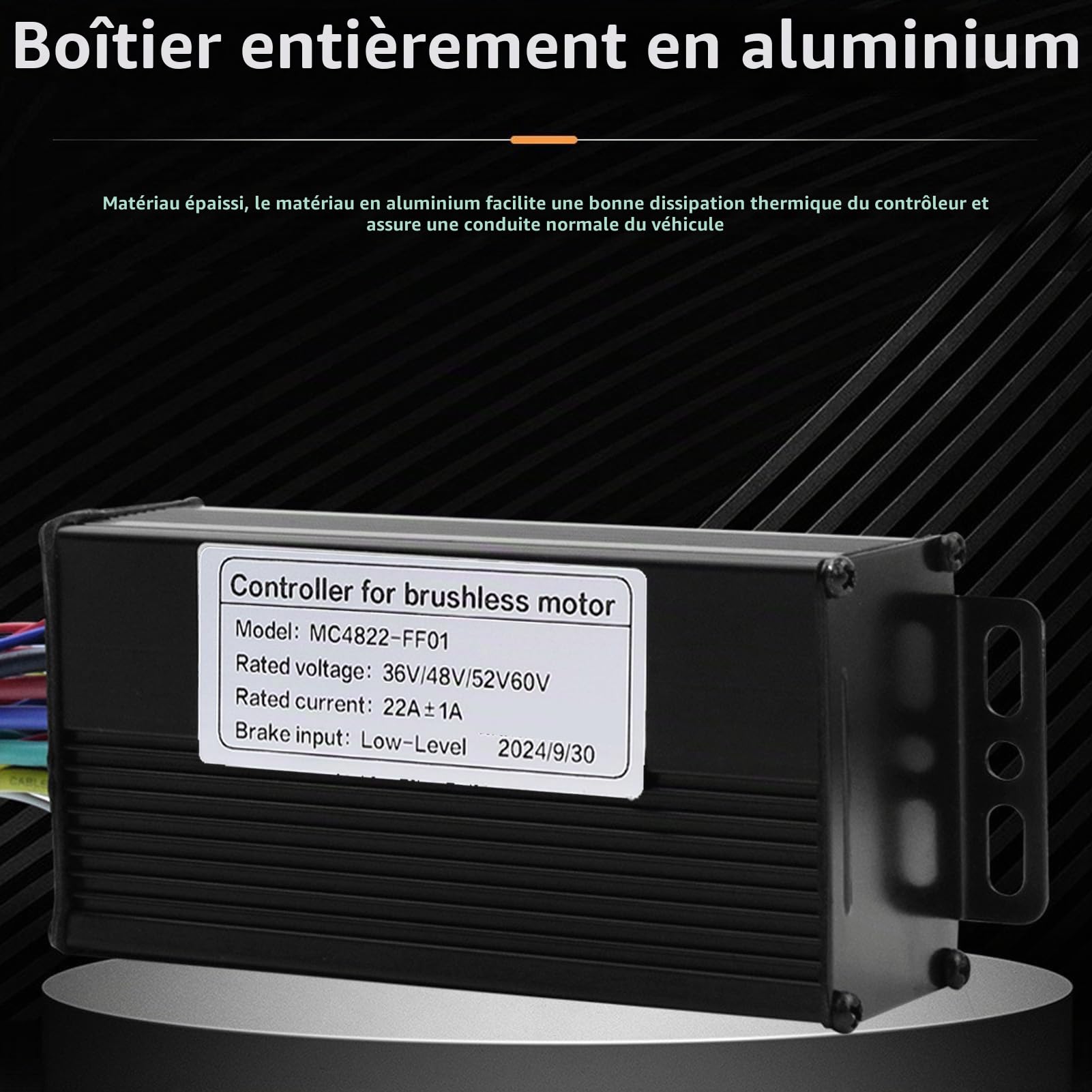 Kit de Contrôleur de Moteur sans Balais pour Vélo Électrique, 36V 48V 500W 750W 22A 3 Modes Contrôleur à Onde Sinusoïdale et Panneau d'Affichage LCD S861