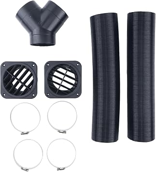 75mm Diesel Heater Air Duct Vent Hose Clamp Y-Branch Connector Kit