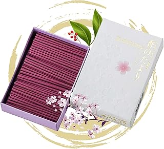 Hasegawa '香のたより' Sakura (Cherry Blossom) Scent | Japanese Low Smoke Mini Incense Sticks | 2.17", 15-Minute Burn, 50g | Cute Sakura-Themed Packaging