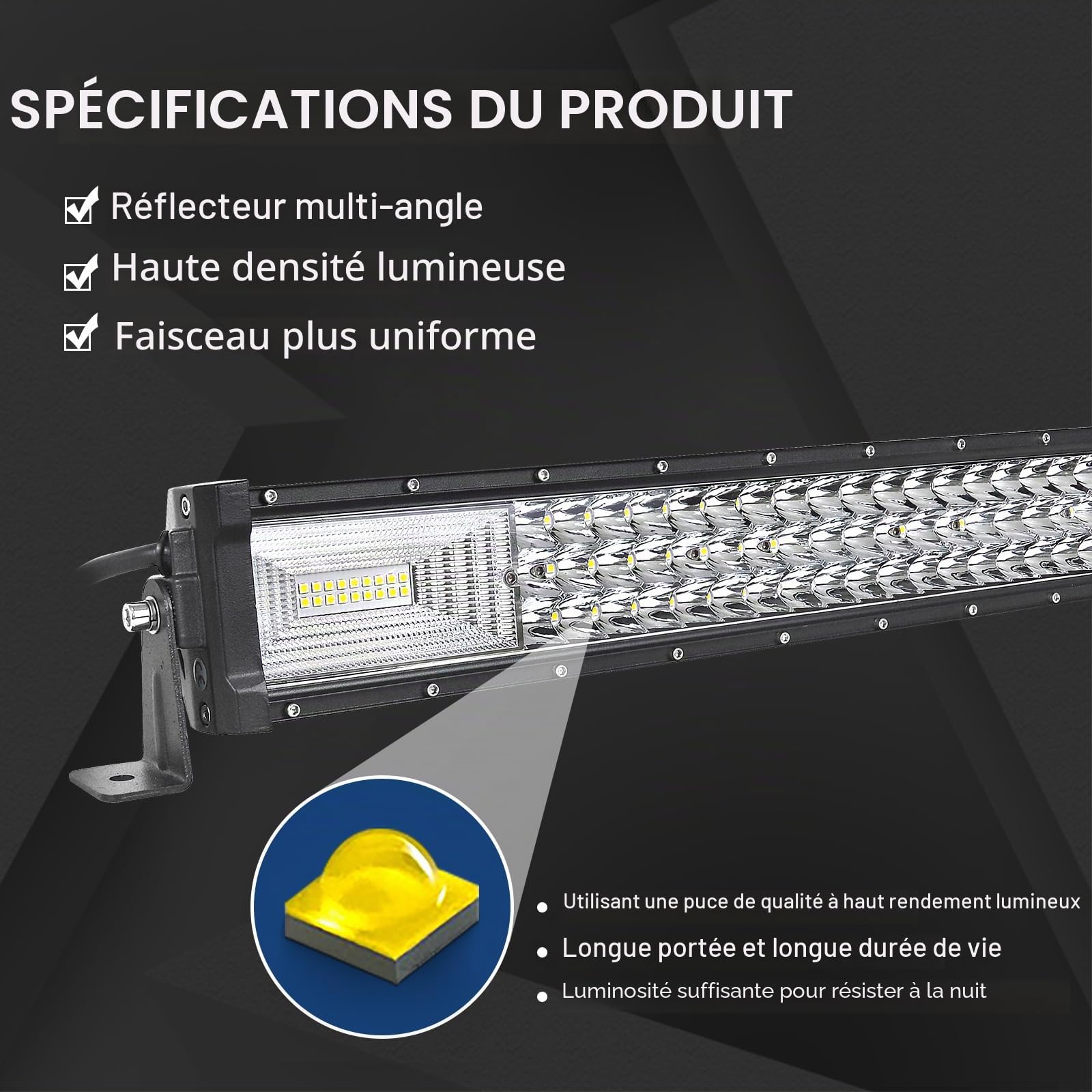 Willpower Rampe LED 81cm 405W Barre LED 12V 24V pour 4x4 Voiture Quad