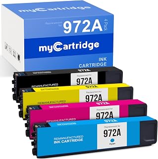 myCartridge Remanufactured Ink Cartridge Replacement for HP 972 972A Ink Cartridges Combo Pack use with PageWide Pro 477dw 577dw 377dw 477dn 452dn 452dw 552dw Black Cyan Magenta Yellow (4-Pack)