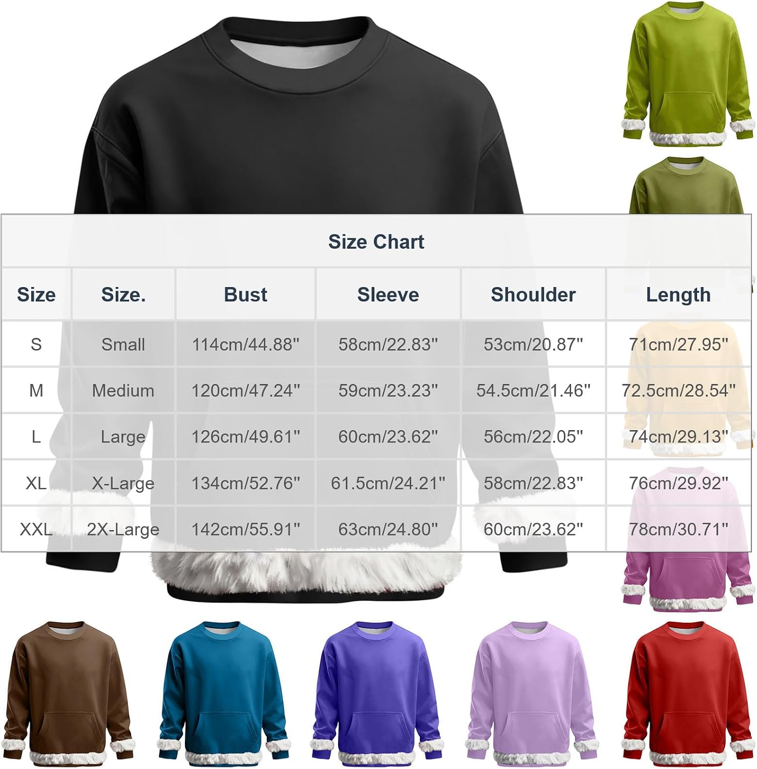 Cambkatl Men's Stylish Faur Fur Sweatshirt - Loose Crewneck Long Sleeve Pullovers Business Casual Tee Tops