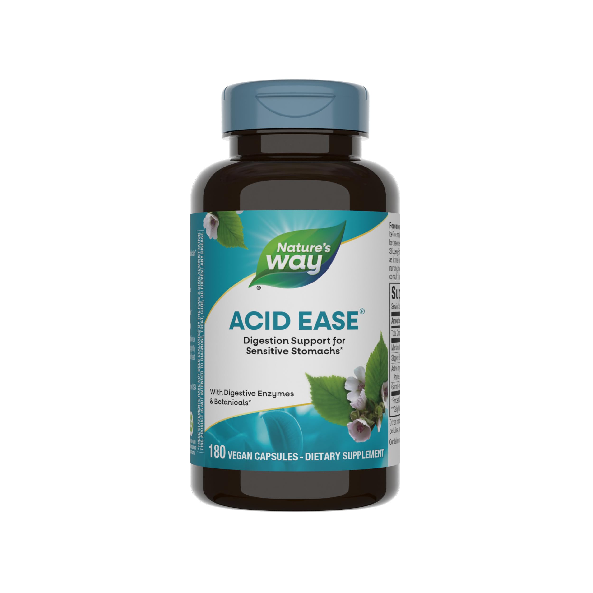 Nature's Way Acid-Ease Digestion Formula, Digestive Support Supplement for Sensitive Stomachs*, 180 Vegan Capsules