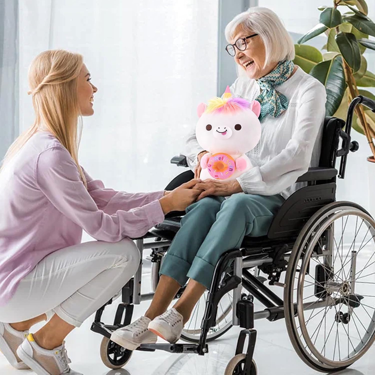 Achwishap Get Well Soon Unicorn Plush Stuffed Animal,Soft Get Well Soon Gifts for Kids Girls Adults-14” Kawaii Unicorn Plush Toy Pillow,Cute Plushies Doughnut Decoration Feel Better Gifts - Image 6