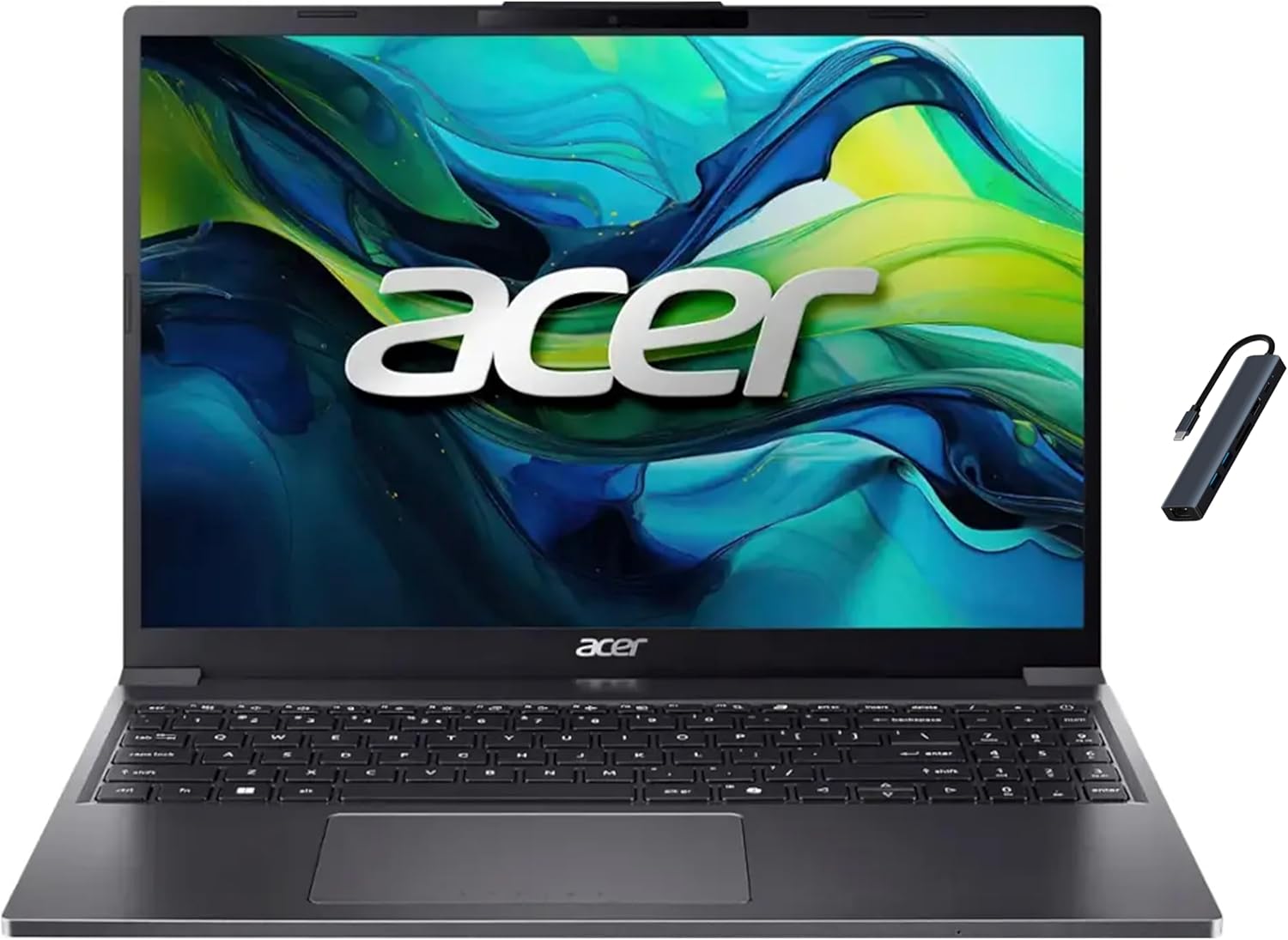 acer Aspire Go 15 Laptop, 15.3 inch WUXGA(1920 x 1200) IPS Display, Intel Core i5-1334U, 16GB DDR5 RAM, 256GB PCIe SSD, Windows 11 Pro, Wi-Fi, Bluetooth, Steel Gray with HEXAccessories