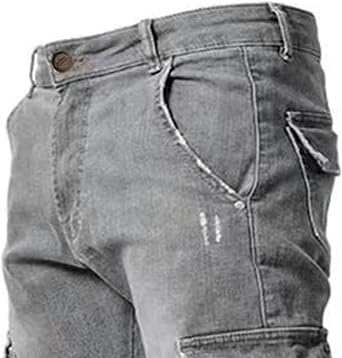 Cargo Jeans for Men Jogger Slim Fit Stretch Skinny Jean Straight Leg Comfort Flex Waist Pants Summer Trend Trouser