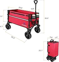 Vista 26 de Carrito plegable con ruedas plegable – Carros plegables resistentes para comestibles, deportes, jardín, compras, camping