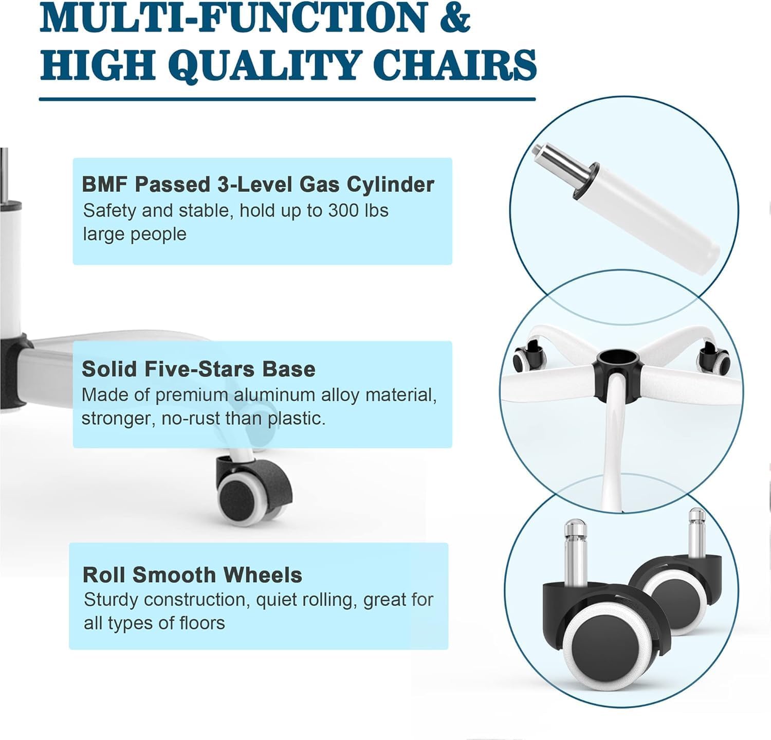 Mimoglad Office Chair, High Back Ergonomic Desk Chair with Adjustable Lumbar Support and Headrest, Swivel Task Chair with flip-up Armrests for Guitar Playing