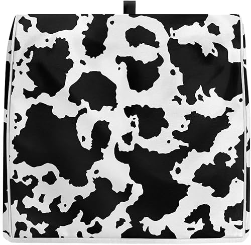 Miniatura 3 de Veniyate Funda para batidora de pie con estampado de vaca negra, cubierta para mezclador de cocina compatible con mezcladores de cocina de 5 a 8