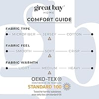 Vista 30 de Great Bay Home Cotton Jersey Knit Twin Sheet Set - Ultra-Soft, Stretchy, Heathered Melange Denim Blue Bed Sheets - Cozy, Soft T-Shirt Sheet &
