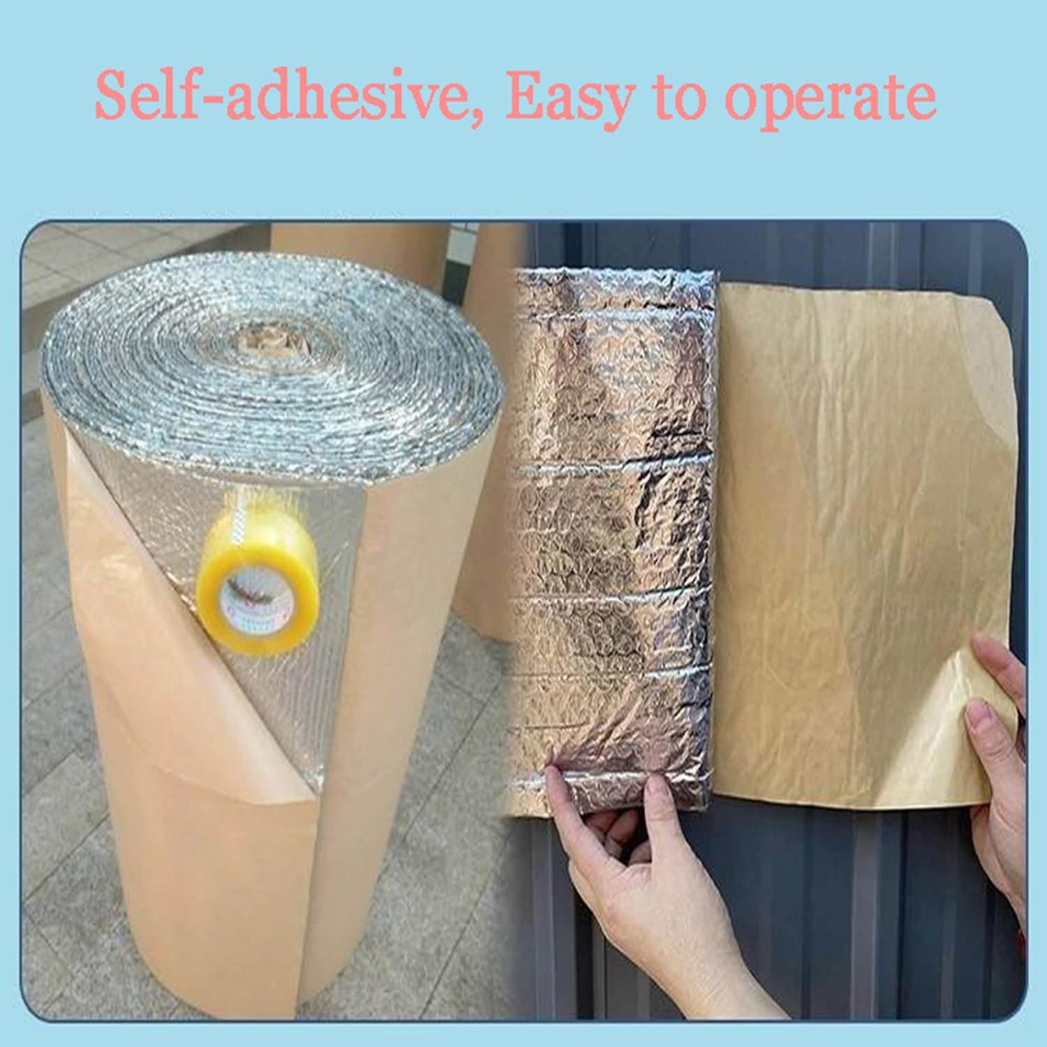 Foil Bubble Insulation,Reflective Insulation Roll, Foam Core Radiant Barrier,Thermal Insulation Shield Radiant Barrier,For Weatherproofing Attics, Windows, Garages,Ducts,10mm（thk）,1*9M (9m²)