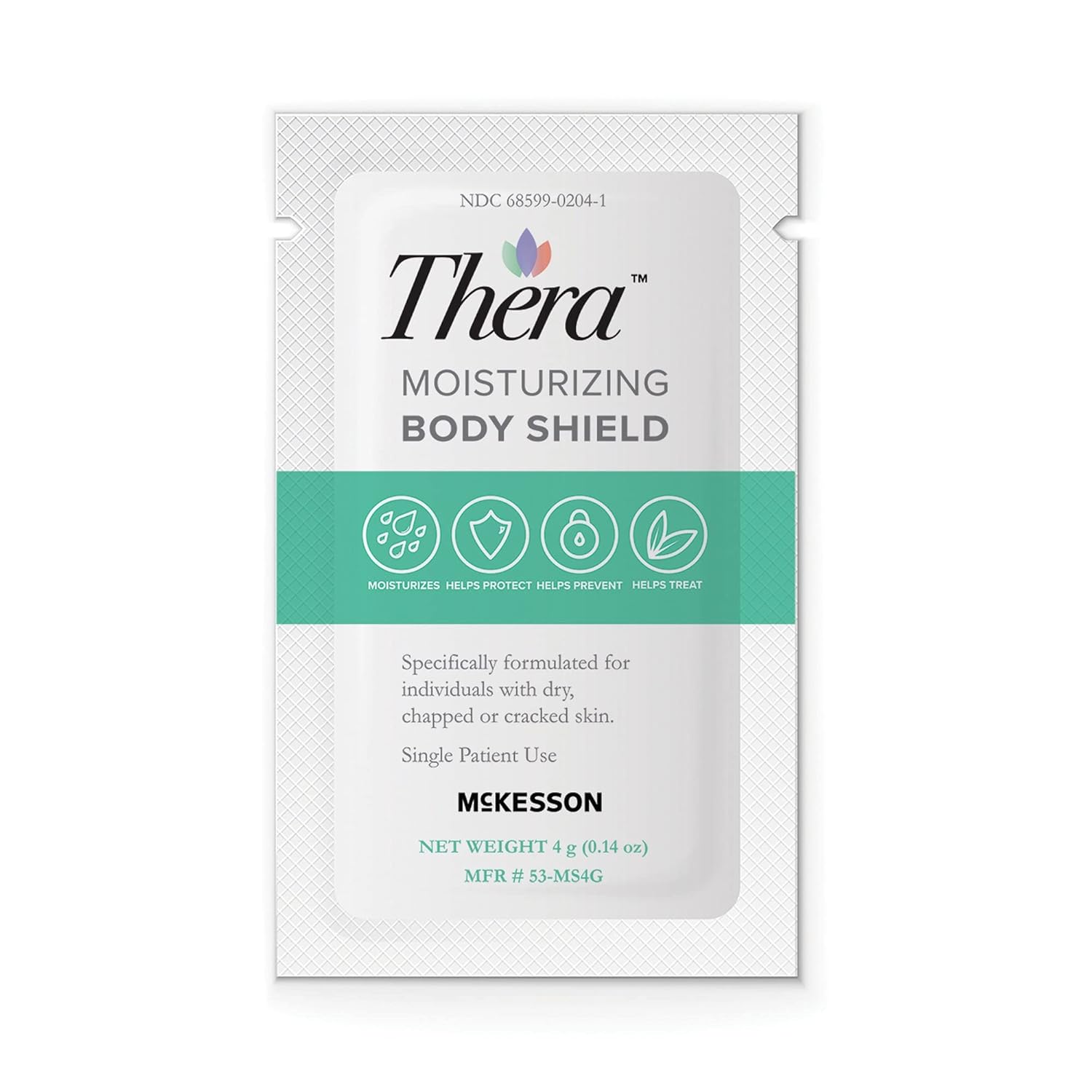 Thera Moisturizing Body Shield Skin Cream - Hydrates Dry, Chapped, Cracked Skin - Lavender-Scented, 4 g Individual Packets, 144 Count