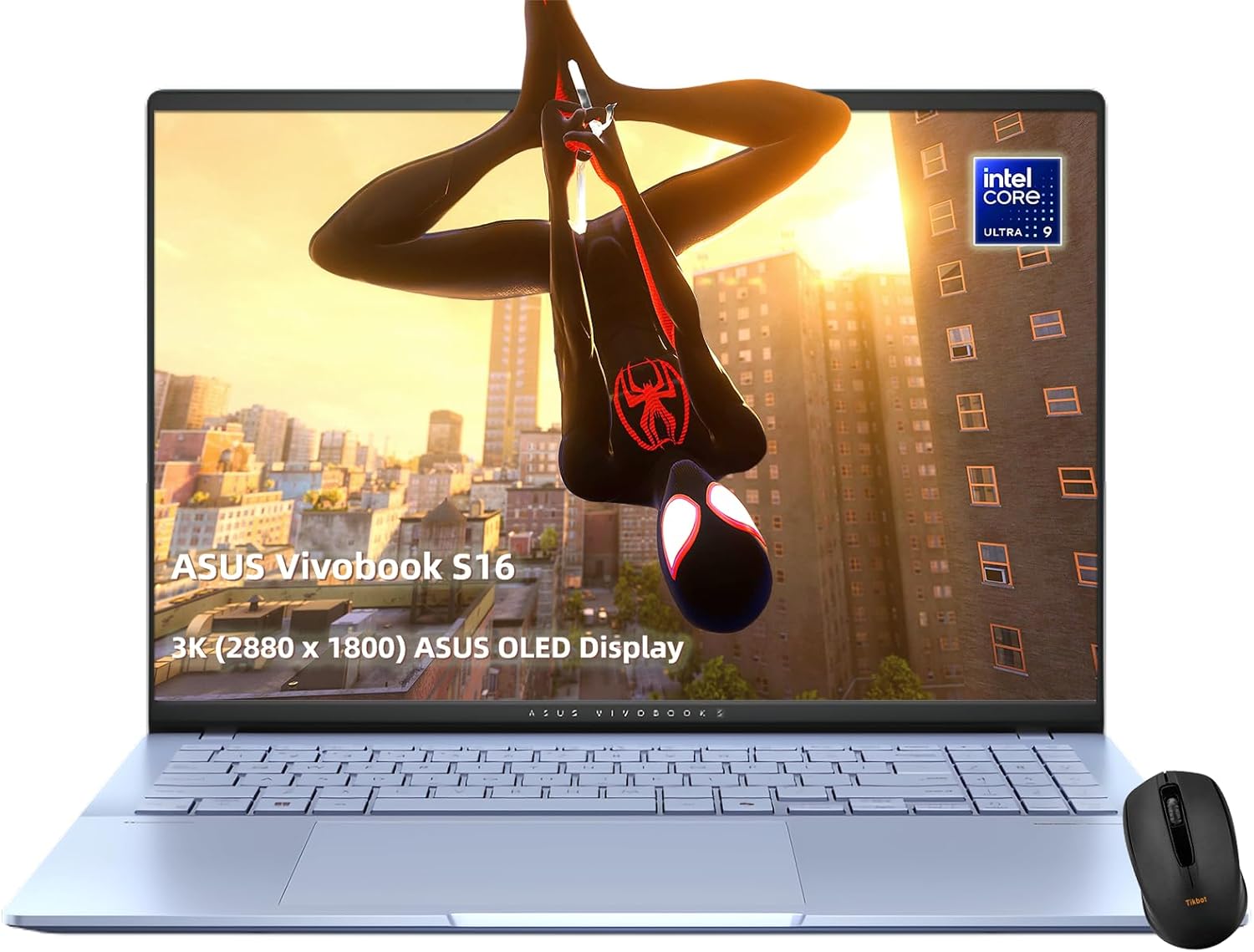 ASUS Vivobook 16" OLED WQXGA+(2880x1800) Slim Laptop, Intel Core Ultra9 285H, Wi-Fi 7, RGB Backlit KB, 2X Thunderbolt 4, FHD Webcam, Windows 11Pro, Wireless Mouse (32GB RAM | 2TB SSD + Pro)