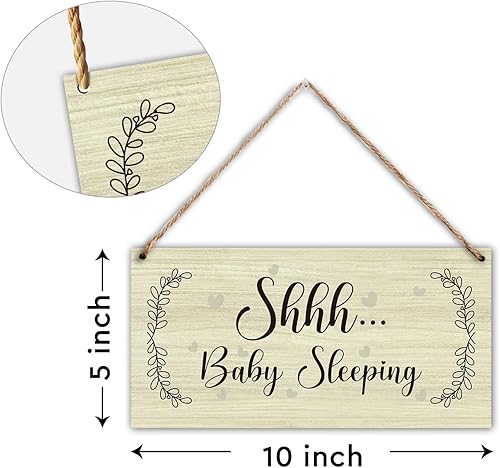 Miniatura 2 de Letrero decorativo colgante de madera, con texto en inglés Do Not Disturb, Baby Sleeping Sign, placa de madera rústica para puerta delantera, regalo