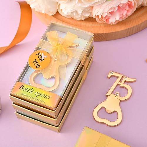 Miniatura 6 de 24 piezas/paquetes de 75 abridores de botellas para fiestas de cumpleaños de 75 años, decoraciones o recuerdos para invitados con cajas de regalo,