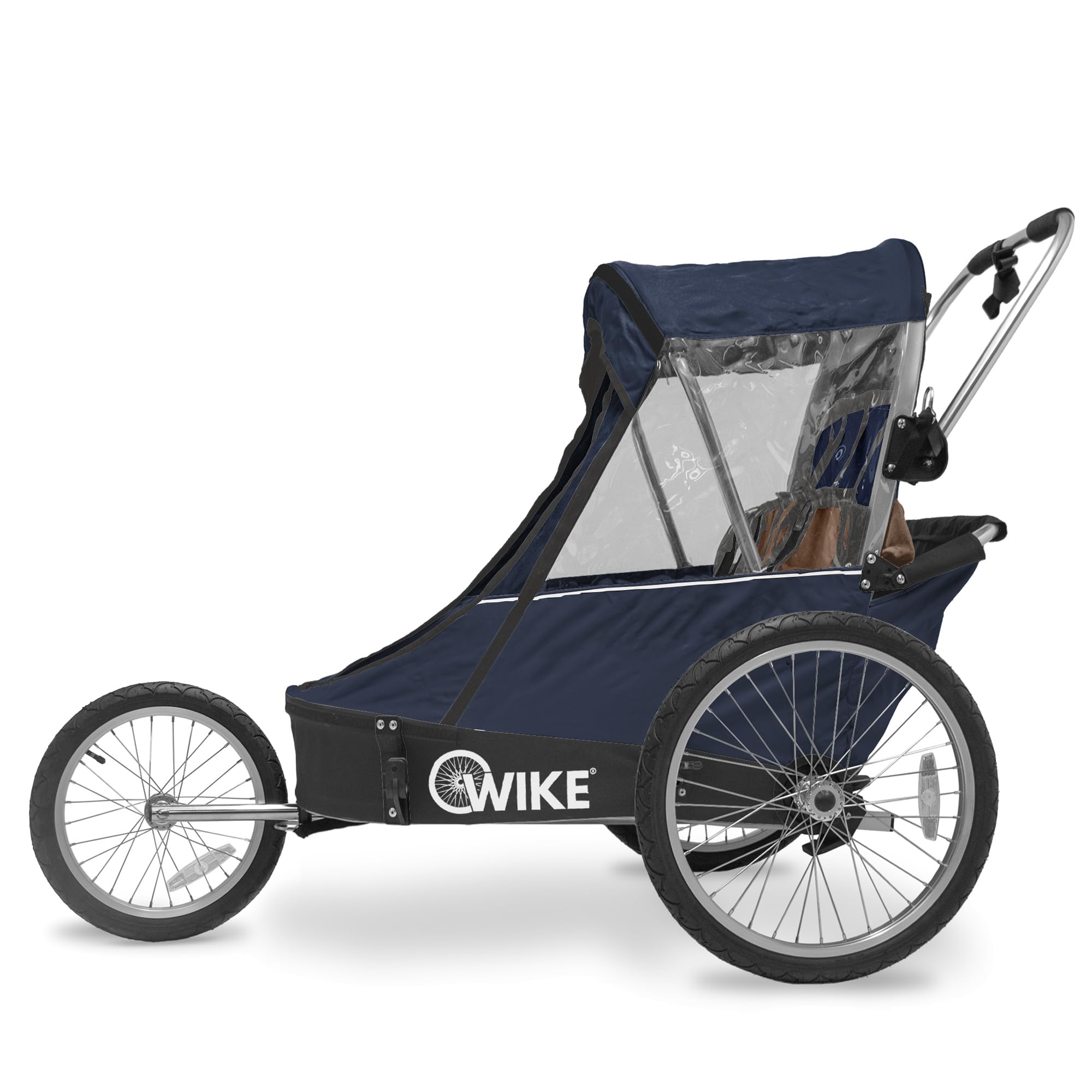 Wike Podwójna przyczepka rowerowa premium dla dzieci – łącznie z zestawem do spacerów i biegania