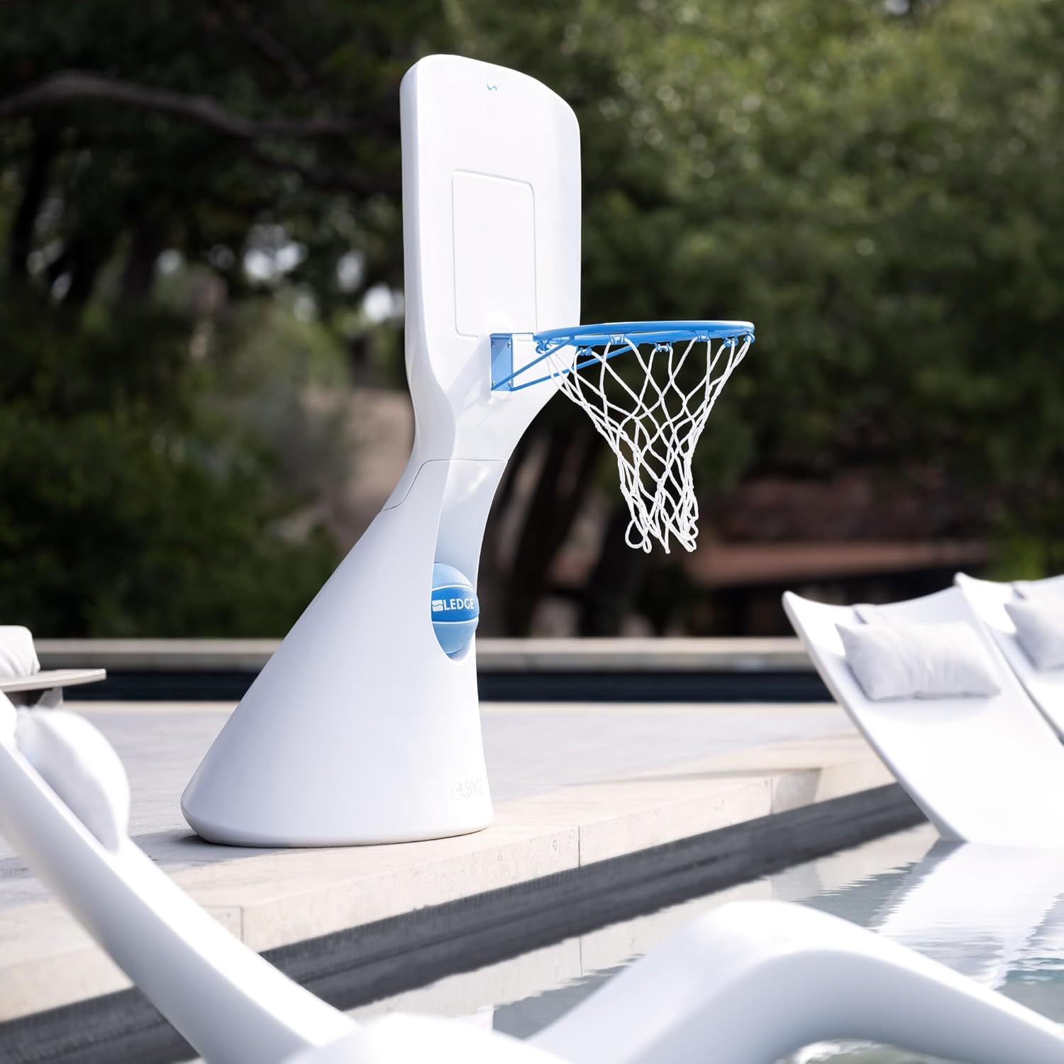 Ledge Lounger Hoopstr Poolside and in-Pool Basketball Game Hoop with Ball