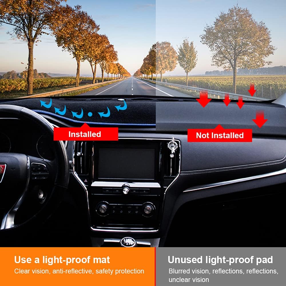 Custom Dashboard Cover for Corolla 2014-2018 Dash Cover Nonslip Dashboard Mat Pad Anti-Sun Pad Cover Mat (Blue Line)