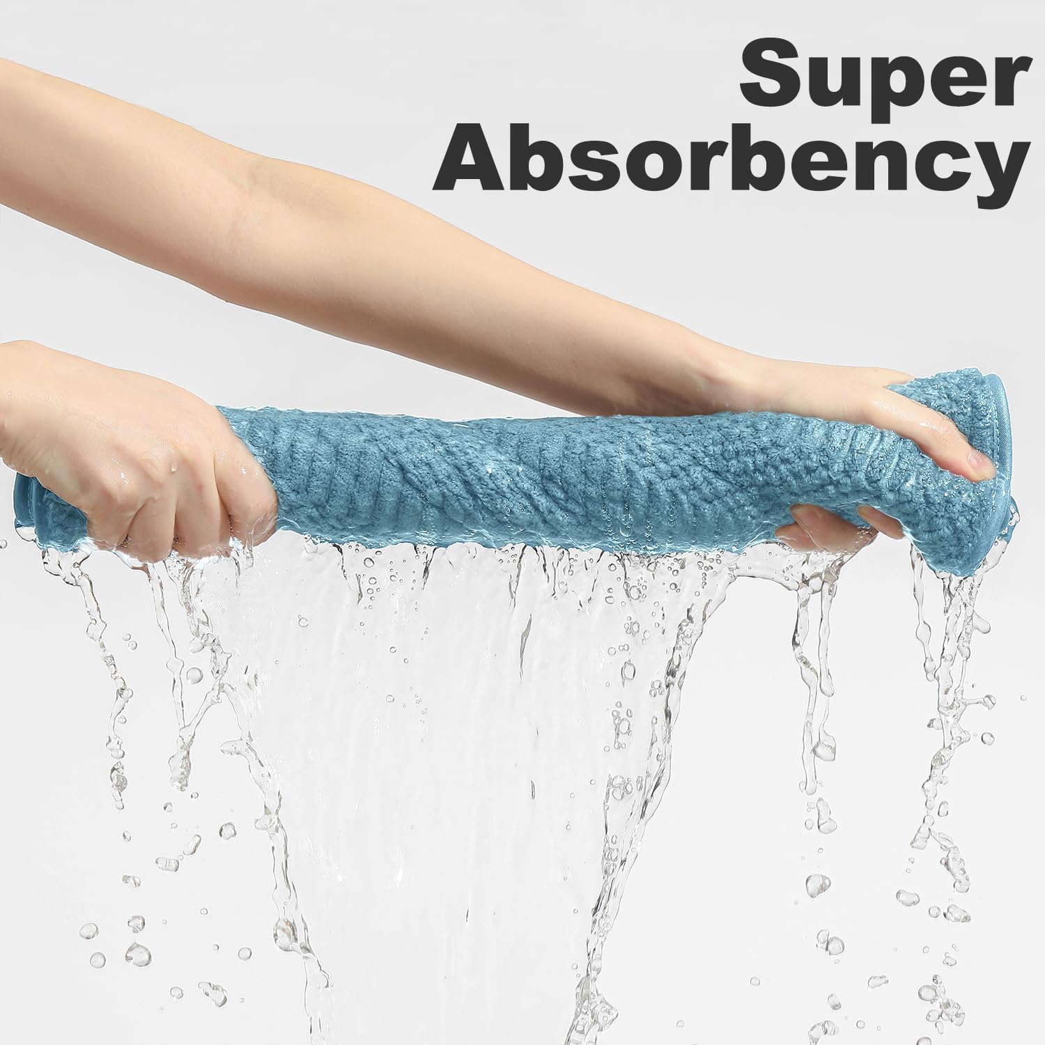 Belista Towel Set Pack of 12 Family Towels, 4 Bath Towel, 4 Hand Towels, 4 Washcloths - MicrofiberTowels Quick Dry, Soft Bathroom Towel for Hotel -Turquoise