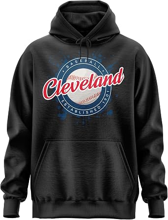 Printbox Originals Cleveland Baseball Hoodie for Men and Women, Baseball Established 1901 Hoodie