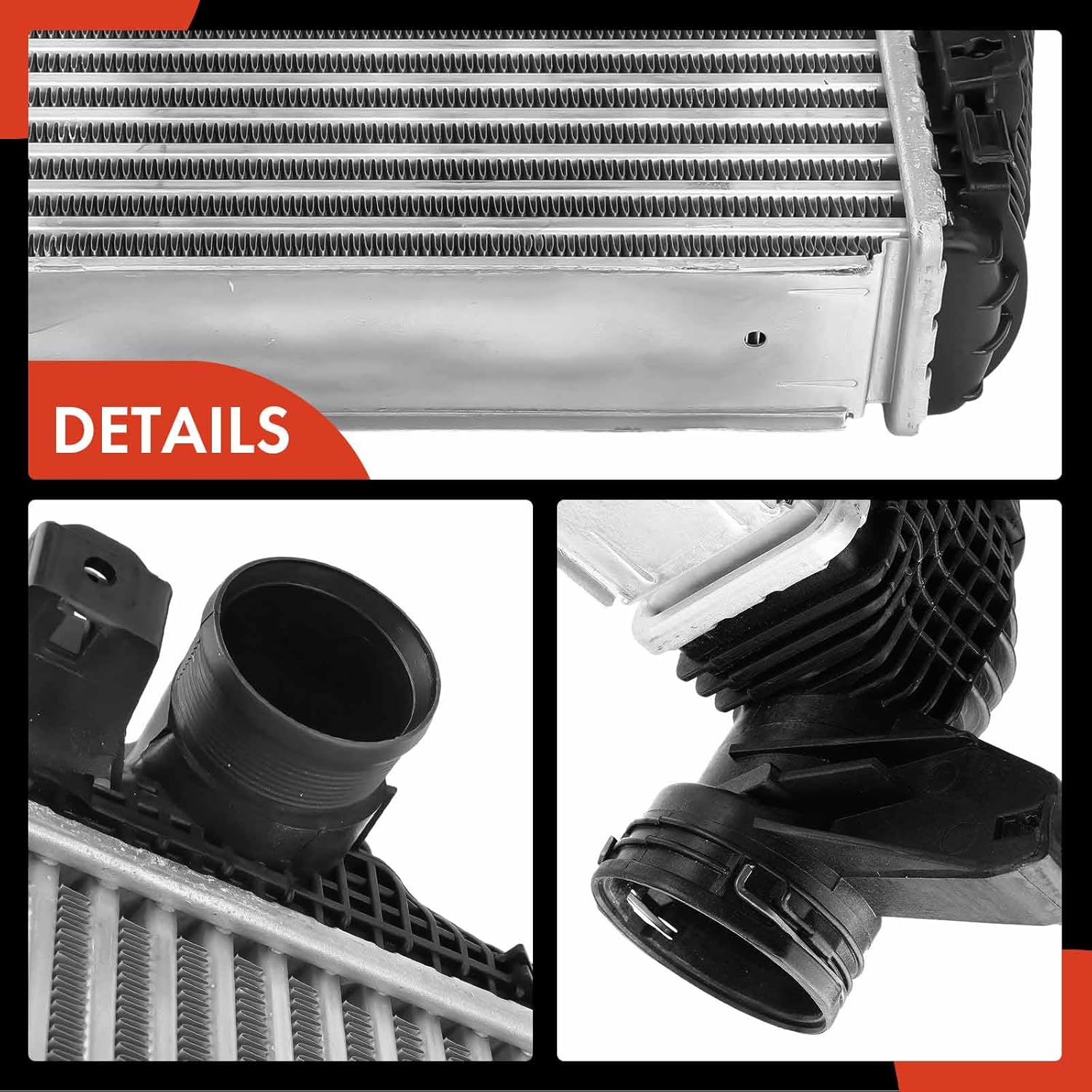 A-Premium Turbo Intercooler Compatible with Porsche Macan 2015-2018 3.0L 3.6L Turbocharged, Left Driver Side