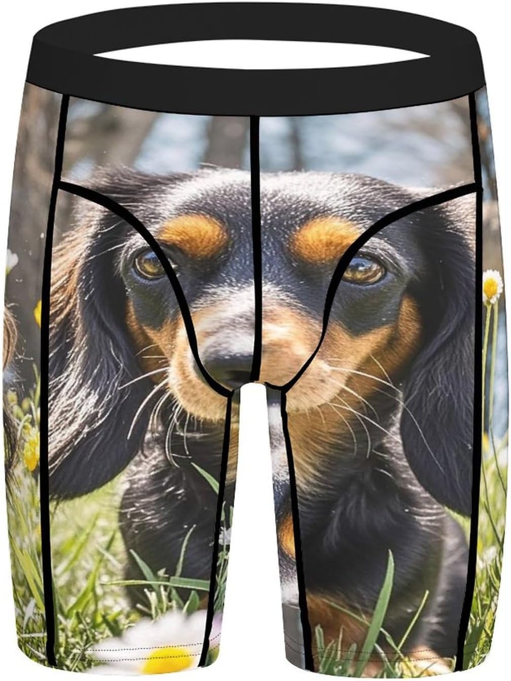 Cute Dachshund Compression Shorts Men Spandex Sport Shorts Workout Performance Baselayer Underwear