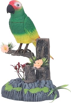 Talking Parrot Toy, Repeats What You Say Electric Battery Operated Control Voice Parrots Sound Activated Chirping Fluttering Birds Toys Electric Interactive Animated Toy for Garden 2
