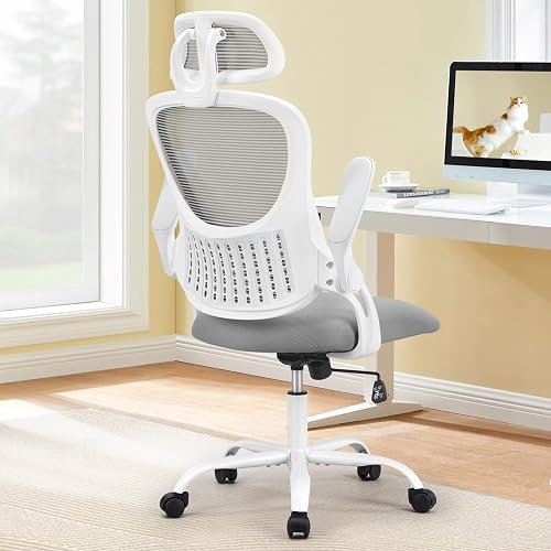 Sweetcrispy Computer Desk Chair, Mesh Office Chair with Lumbar Support
