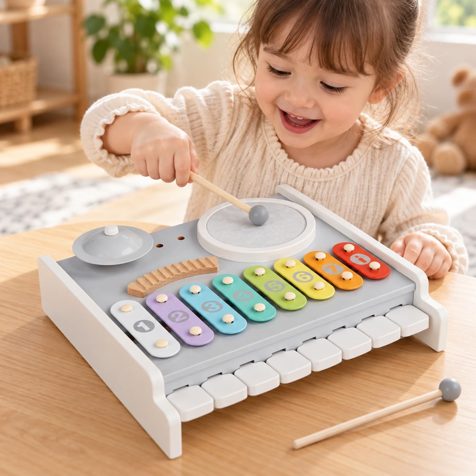 Giocattolo Multifunzionale Le Colorato Giocattolo con Barre li Numerate Stimolante Set Le con Bacchette per Camera dei Giochi