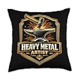 Funny Blacksmith Heavy Metal Artist Metalsmith Blacksmithing Throw Pillow