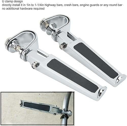 Miniatura 2 de Estriberas Abrazadera en U, mini estriberas para bicicleta, protector de motor, reposapiés para motocicleta, bicicleta de calle con barra de choque