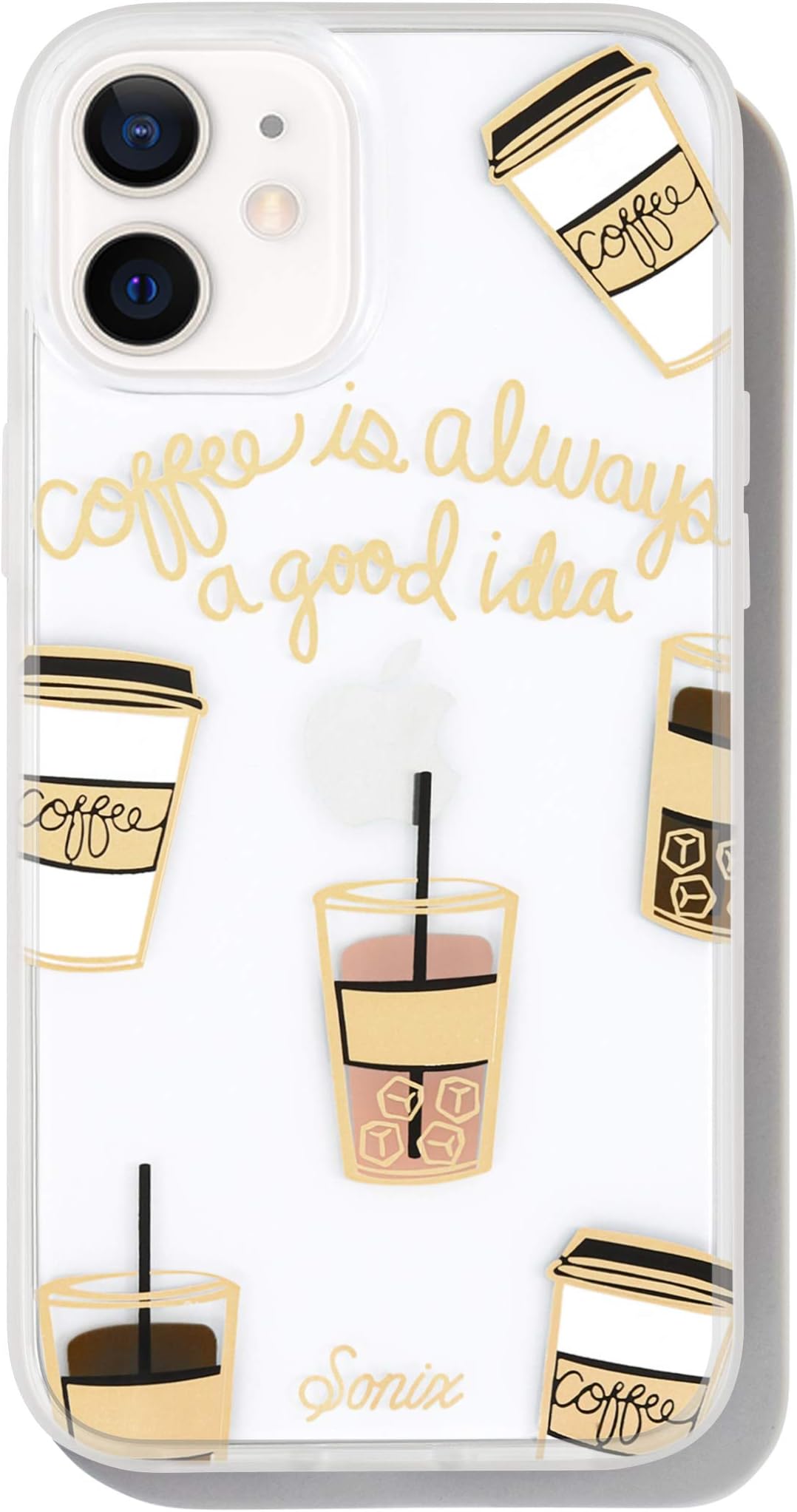 Sonix Coffee Case for iPhone 12 / 12Pro [10ft Drop Tested] Women's Protective Cute Coffee Cup Clear Cover for Apple iPhone 12, iPhone 12 Pro