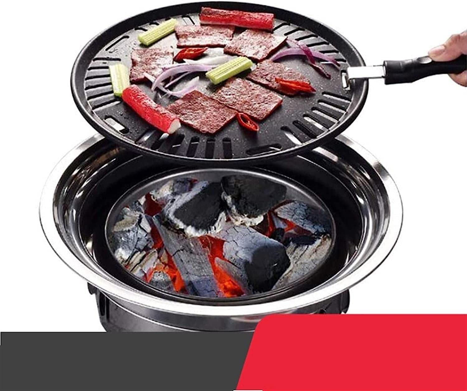 Grille węglowe Gorący grill Grill węglowy Przenośny Gospodarstwo domowe Koreański grill Okrągły Grill węglowy Grill kempingowy Kuchenka Na zewnątrz Wewnątrz