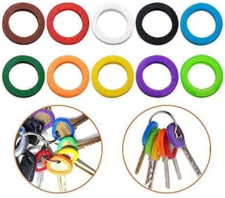 40 Pack Silicone Key Cap Tags,Plastic Key Identifier Rings,Key ID Rings,4 Pcs Each Color,10 Colors in Total