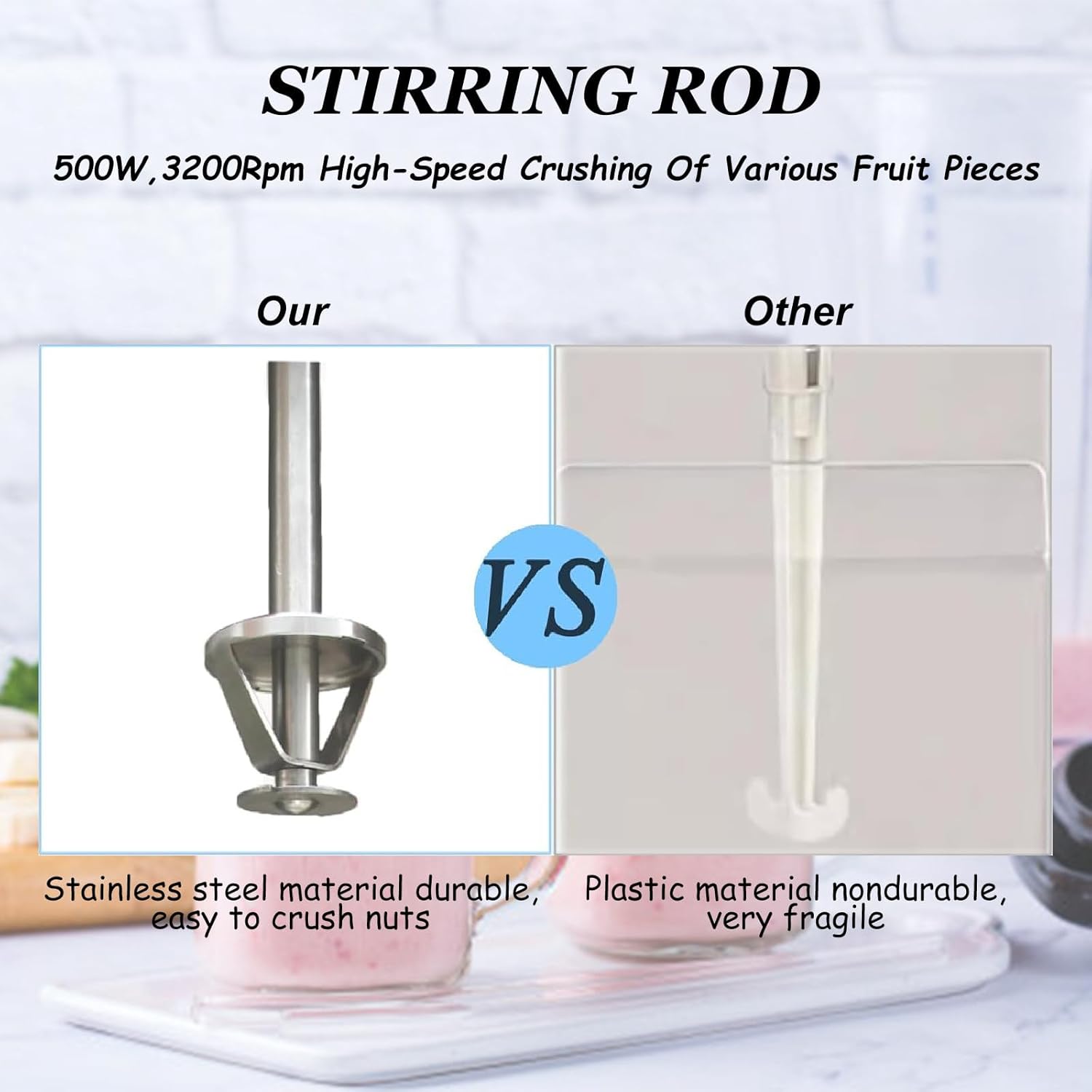 3200r/min Countertop Yogurt Blending Machine, Yogurt Blending Machine with Three Different Sized Cup Sleeves,110V