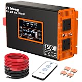 1500W/3000W Power Inverter 12V to 240V AC Pure Sine Wave Inverter,Car Inverter DC 12v to AC 240V UK with AC Sockets Dual Car Adapter With LED Display Suitable for Travel, RV, Camping PSW 1500W