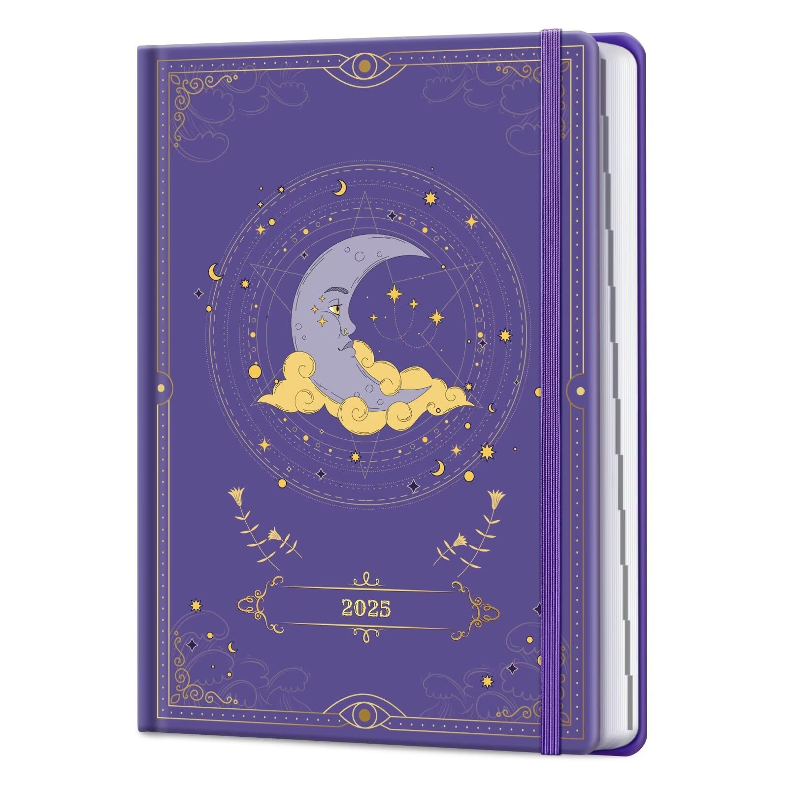 Lonely Oak Calendar 2025 Book Calendar A5 Diary with Weekly Planner 12 Months: from January to December - Hardcover Pocket Calendar A5 2025 Diary - Purple