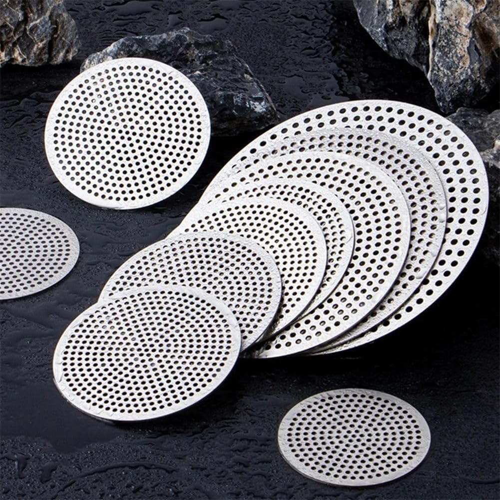 Queenbox 4.3in Stainless Steel Shower Drain Hair Catcher, Flat Round Bathtub Filter Trap Stopper for Bathroom Floor Screen Protector, Silver image 5