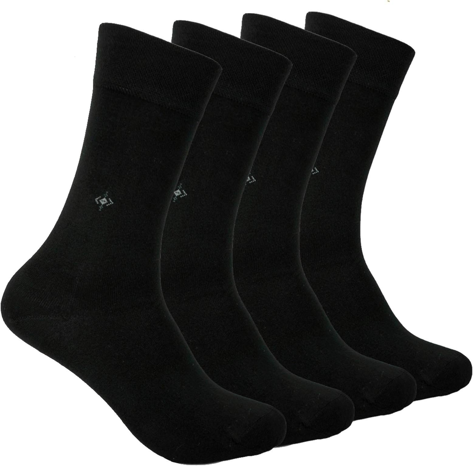 BAMBOO SOCKS Natural Antibacterial Seamless Soft - Made In TURKEY for Men Women (Black)