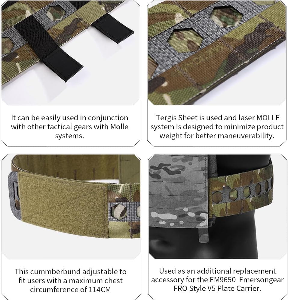 emersongear FRO Style V5 Tac Vest Cummerbund L, Molle Cummerbund Strap Design