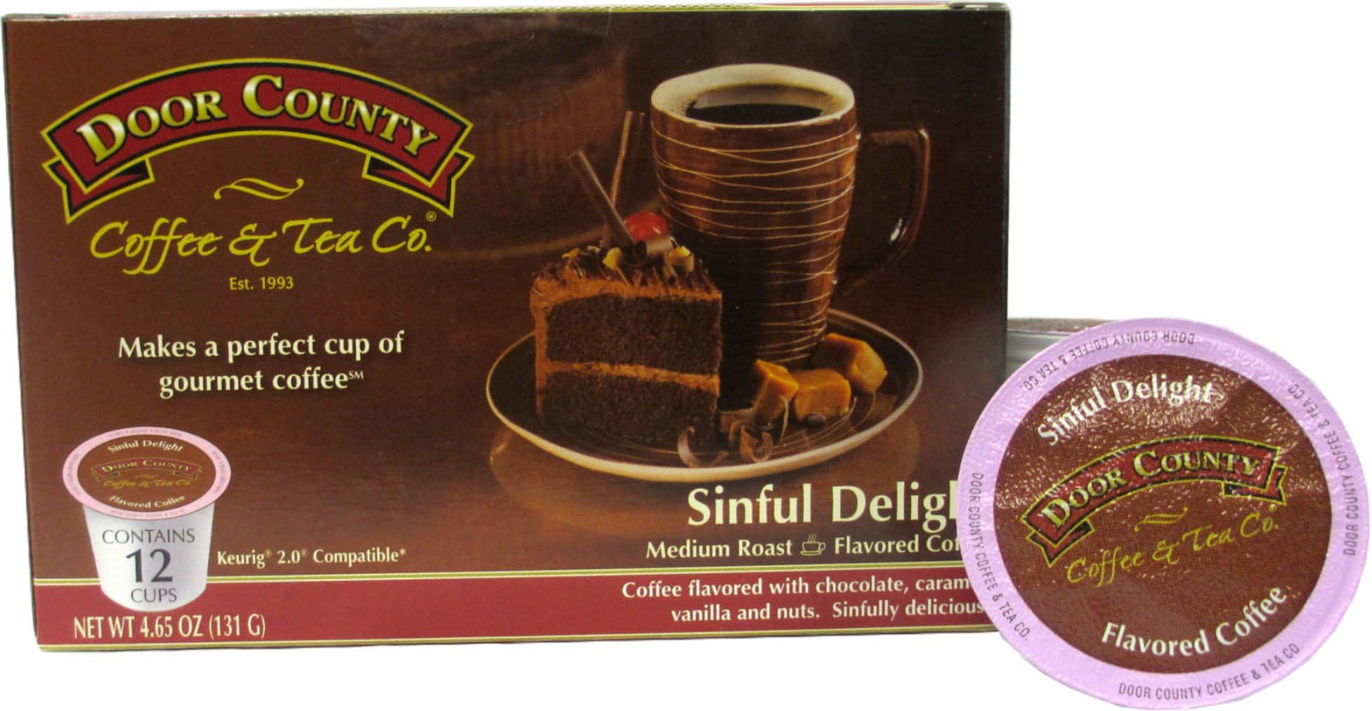 Door County Coffee Sinful Delight, 12 Single Serve Cups