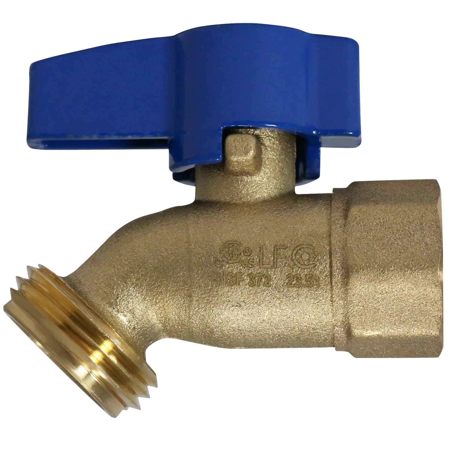 1 Piece XFITTING 1/2'' Female Threaded X 3/4'' Garden Hose Threaded Hose Bibb No-Kink, 1/4 Turn, Brass, Water or Oil