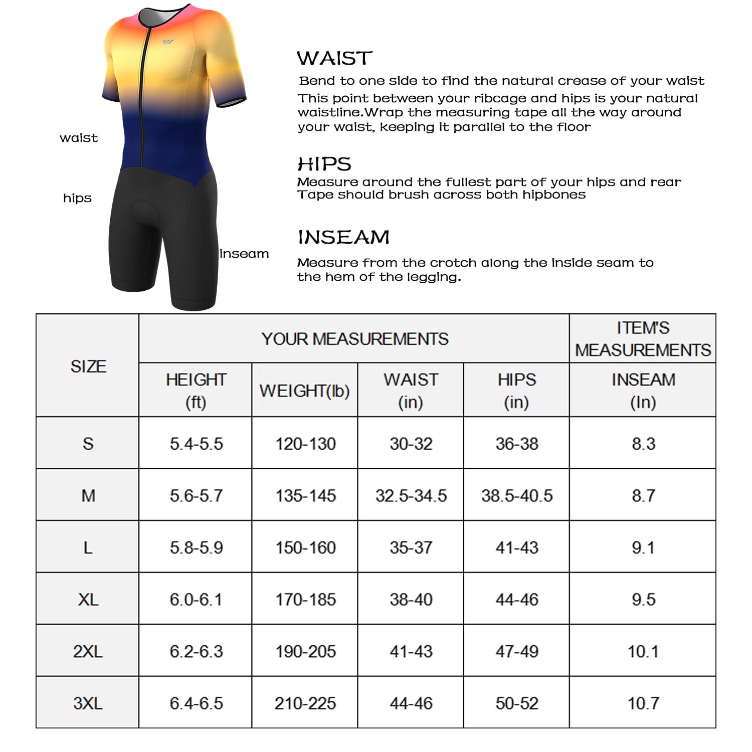 Lo.gas Męski strój triatlonowy Pro Trisuit z krótkim rękawem na wyścigi Ironman i triathlon – wysokiej jakości strój triatlonowy dla mężczyzn, pomarańczowy 1, L