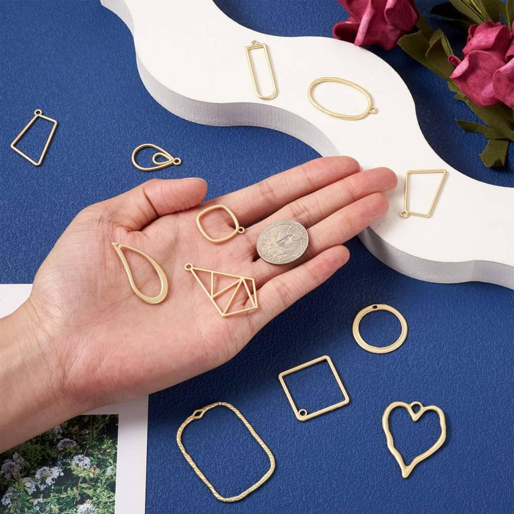 Alloy Geometric Open Back Bezel Frame Big Pendants Bezel Blank Trays Open Back Frame Pendants for DIY Crafts Resin Jewelry Making - Image 7