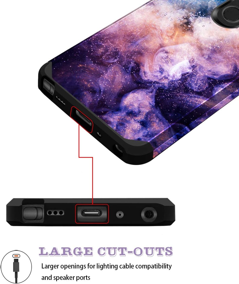 Fingic LG Stylo 4 Case, LG Stylus 4 Case, LG Stylo 4 Plus Case,LG Q Stylus Case, Nebula Design Hybrid Hard PC Soft Rubber Bumper Anti-Scratch Shockproof Protective Case Cover for LG Stylo 4, Black