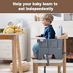 Compact Folding Floor Seat for Dining Table,Travel Booster Seat for Baby,Full Body Washable, Portable Highchair Easy Fold and Go,Gray