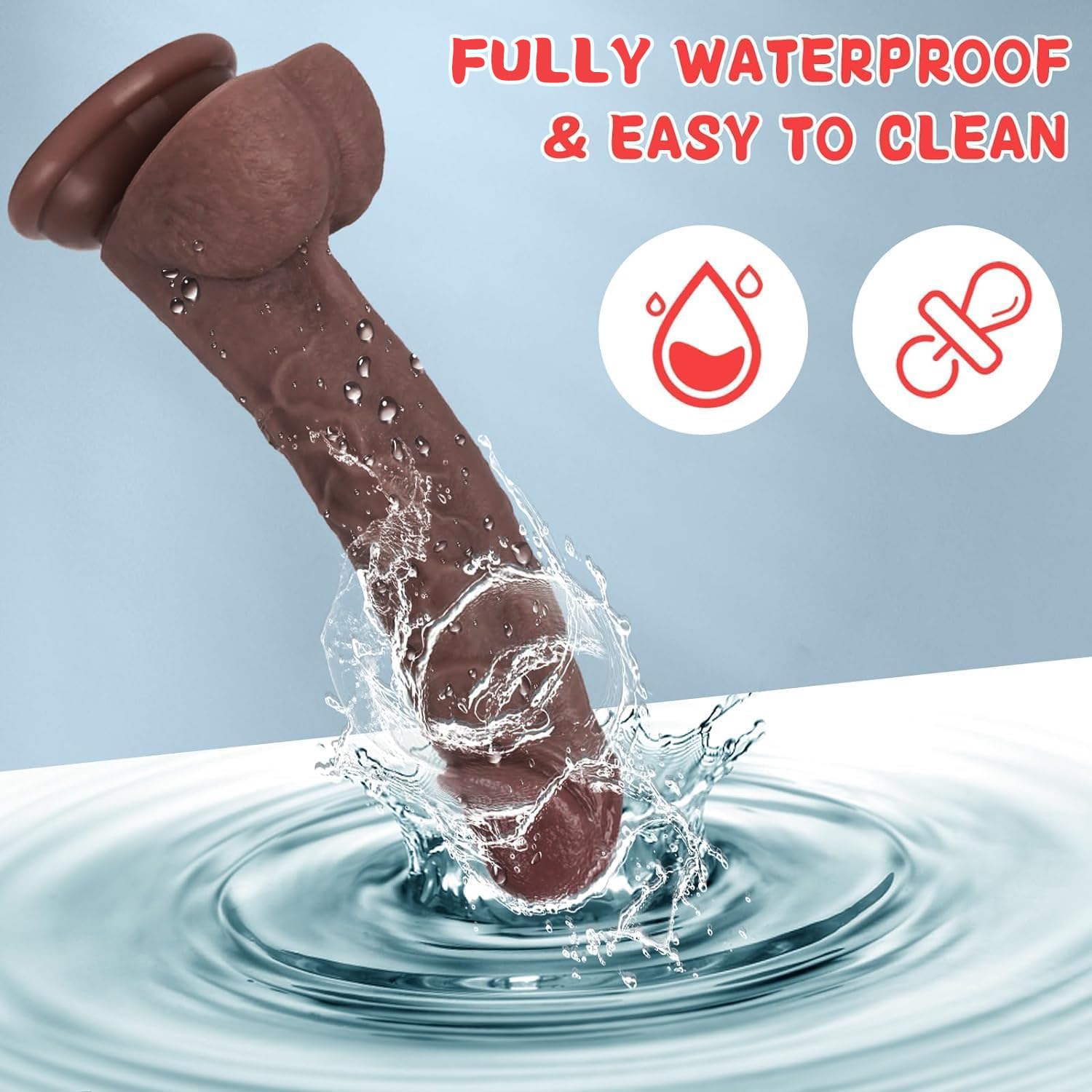 Kstert Realistic Dildo – 7.8" Liquid Silicone Toy with Strong Suction Cup, Lifelike Veiny Texture & Resilient Firmness, Hands-Free G Spot Focused Design for Women & Beginners: Brown