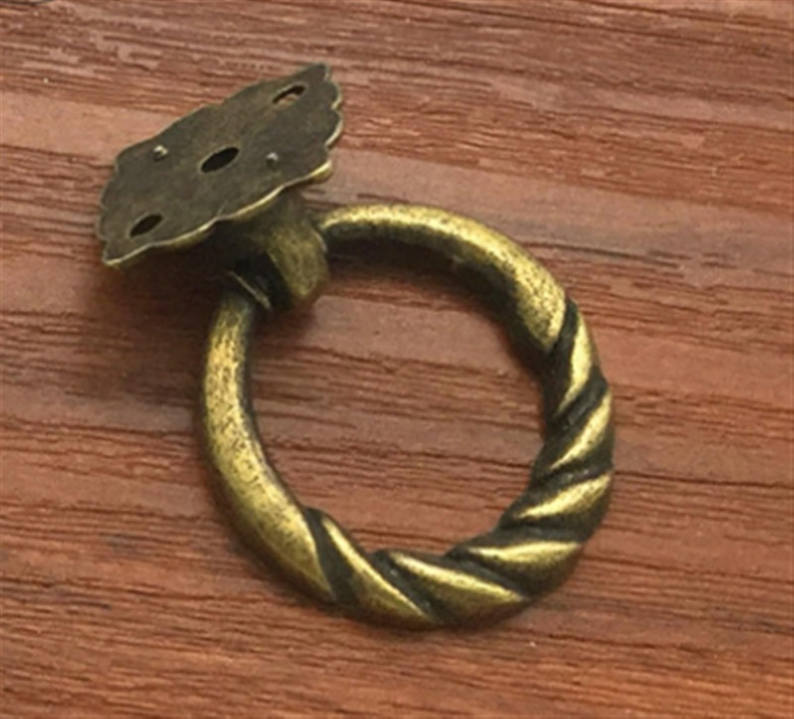 Bouton de meuble chinois en bronze poignée anneau placard 30x40mm